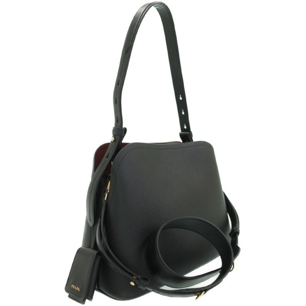 Prada black bag leather Saffiano Matinee